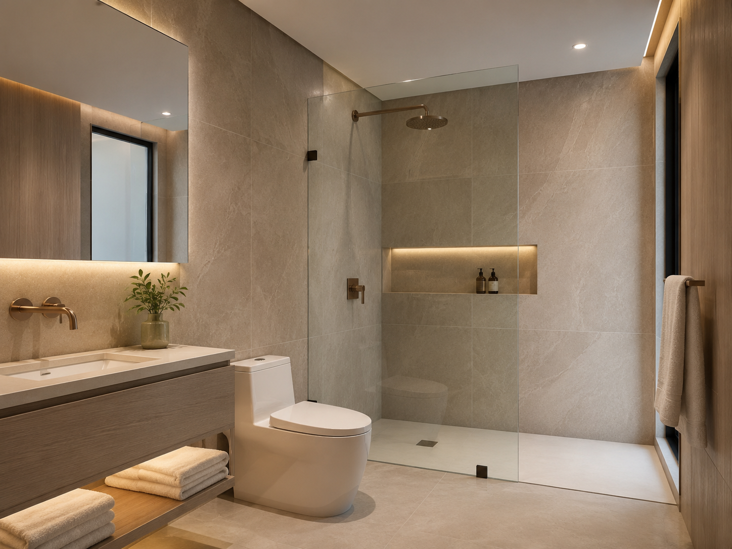 Paño fijo de cristal templado para baño