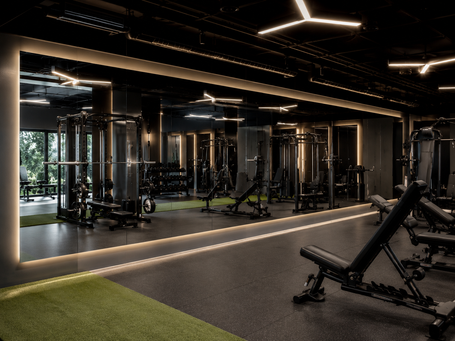 Espejos muro completo para gimnasio
