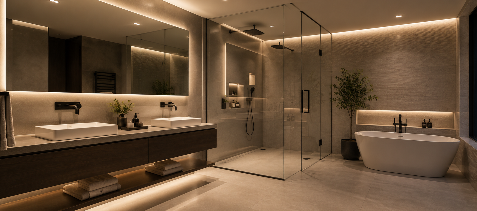 Mampara de baño en cristal templado