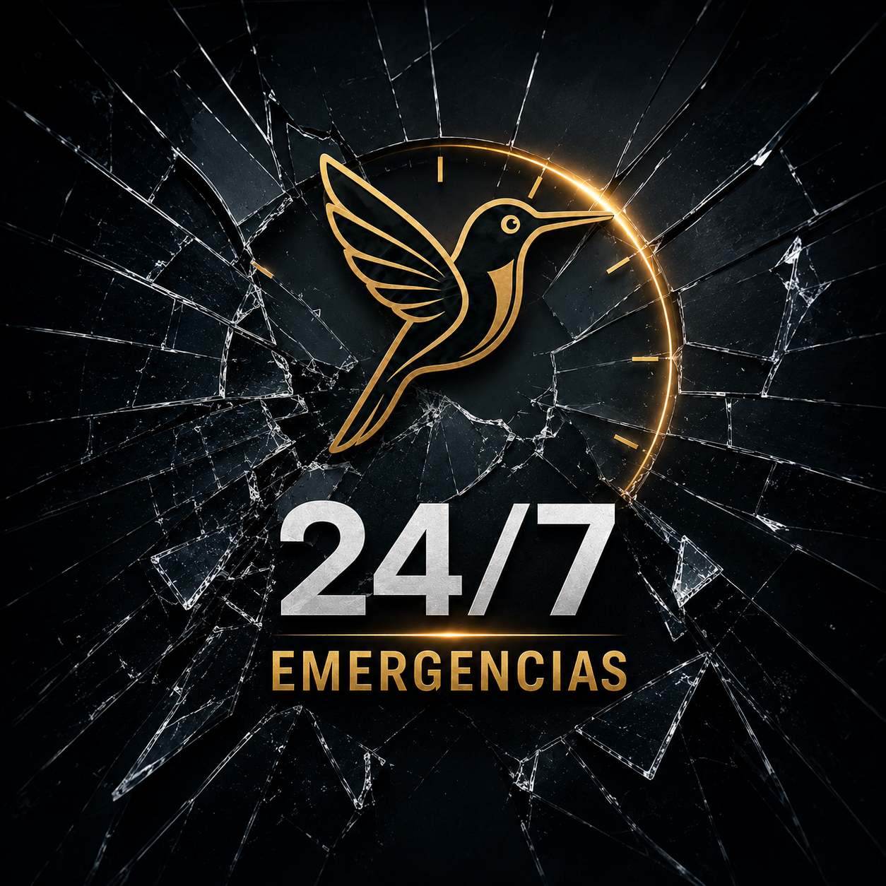 Cambio de vidrio quebrado de emergencia