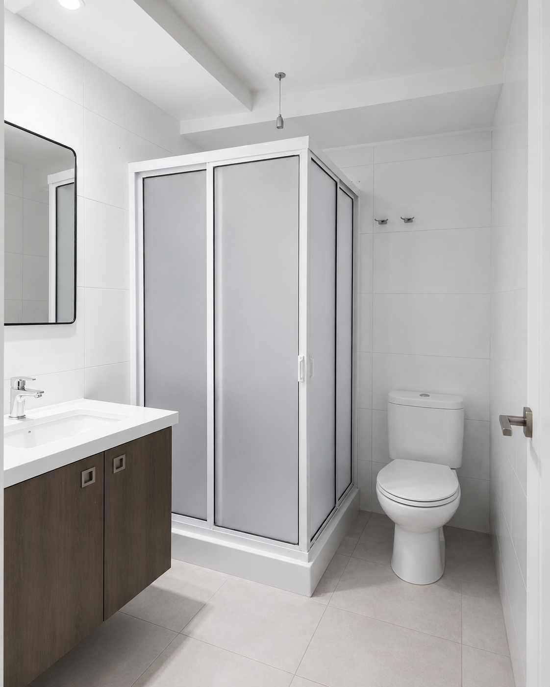 Mampara de baño abatible en cristal templado