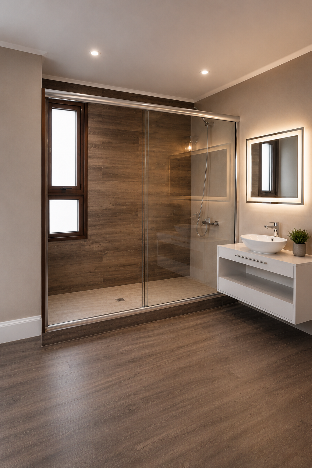Interior con mampara de cristal templado instalada por DiseñoGlass